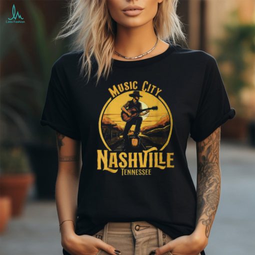 Music City Nashville Tennessee Vintage Guitar Country Music T Shirt
