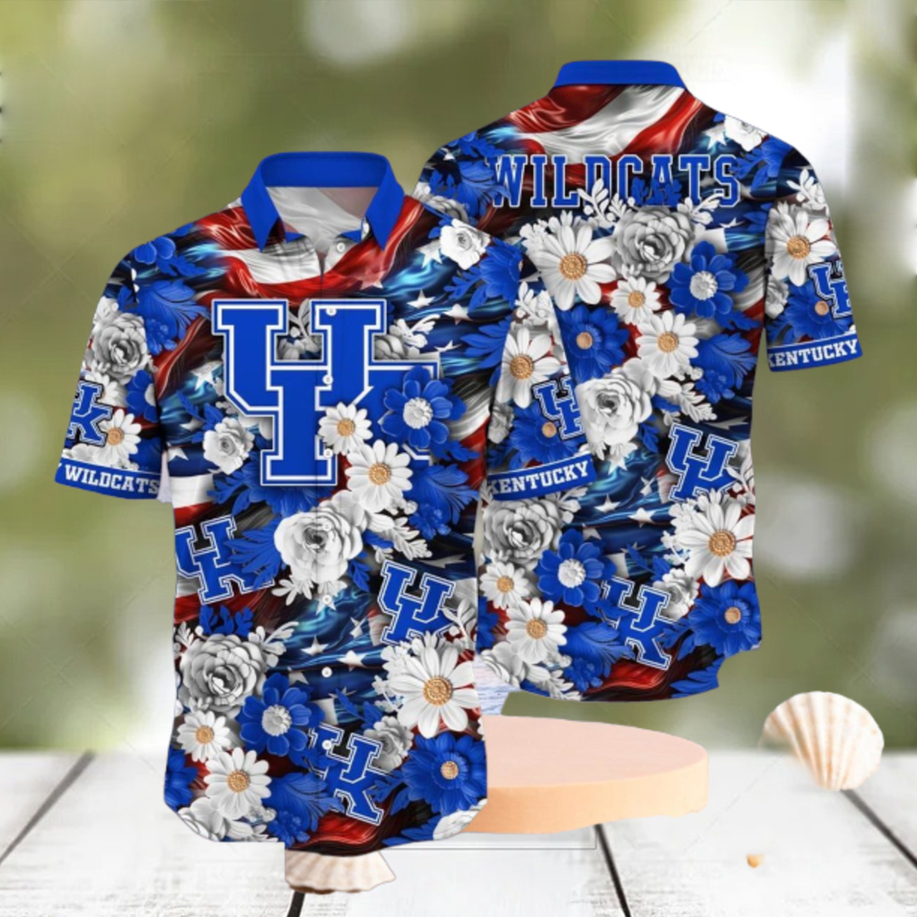 NCAA Kentucky Wildcats Design Logo Gift For Fan Independence Day Hawaii Shirt Full Over Print