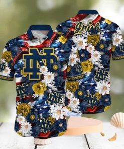 NCAA Notre Dame Fighting Irish Design Logo Gift For Fan Independence Day Hawaii Shirt Full Over Print