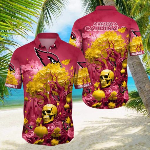 NFL Arizona Cardinals Halloween Skull Pumpkin Hawaiian Shirt
