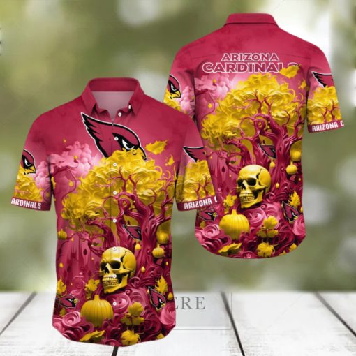 NFL Arizona Cardinals Halloween Skull Pumpkin Hawaiian Shirt