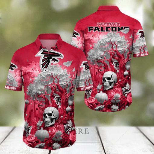 NFL Atlanta Falcons Halloween Skull Pumpkin Hawaiian Shirt