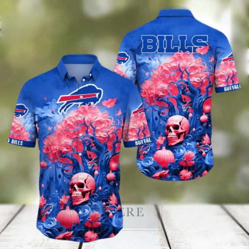 NFL Buffalo Bills Halloween Skull Pumpkin Hawaiian Shirt