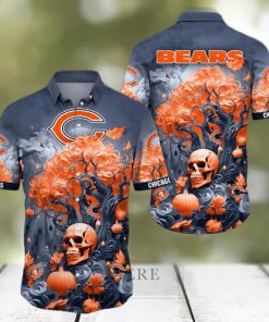 NFL Chicago Bears Halloween Skull Pumpkin Hawaiian Shirt