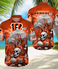 NFL Cincinnati Bengals Halloween Skull Pumpkin Hawaiian Shirt