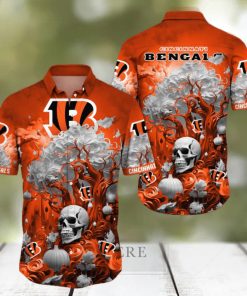 NFL Cincinnati Bengals Halloween Skull Pumpkin Hawaiian Shirt