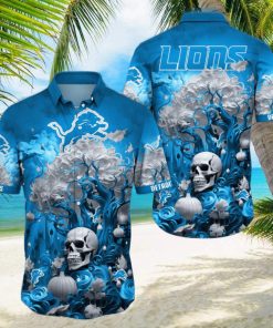 NFL Detroit Lions Halloween Skull Pumpkin Hawaiian Shirt