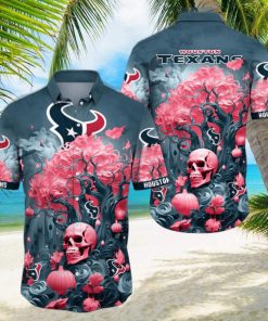 NFL Houston Texans Halloween Skull Pumpkin Hawaiian Shirt