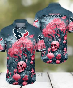 NFL Houston Texans Halloween Skull Pumpkin Hawaiian Shirt