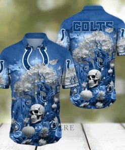 NFL Indianapolis Colts Halloween Skull Pumpkin Hawaiian Shirt