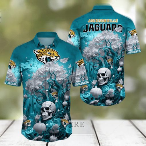 NFL Jacksonville Jaguars Halloween Skull Pumpkin Hawaiian Shirt