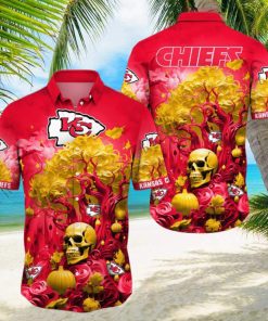 NFL Kansas City Chiefs Halloween Skull Pumpkin Hawaiian Shirt