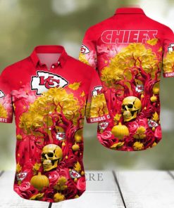 NFL Kansas City Chiefs Halloween Skull Pumpkin Hawaiian Shirt