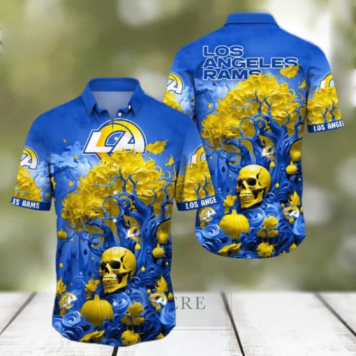 NFL Los Angeles Rams Halloween Skull Pumpkin Hawaiian Shirt