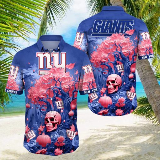 NFL New York Giants Halloween Skull Pumpkin Hawaiian Shirt