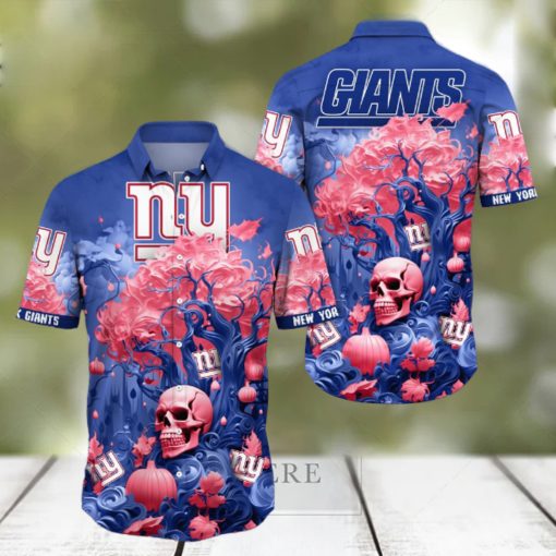 NFL New York Giants Halloween Skull Pumpkin Hawaiian Shirt