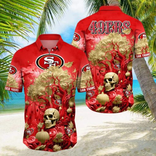 NFL San Francisco 49ers Halloween Skull Pumpkin Hawaiian Shirt