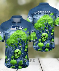NFL Seattle seahawks Halloween Skull Pumpkin Hawaiian Shirt