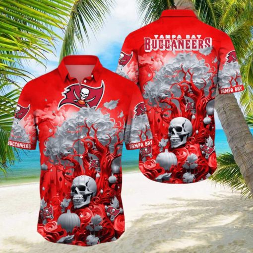 NFL Tampa Bay Buccaneers Halloween Skull Pumpkin Hawaiian Shirt