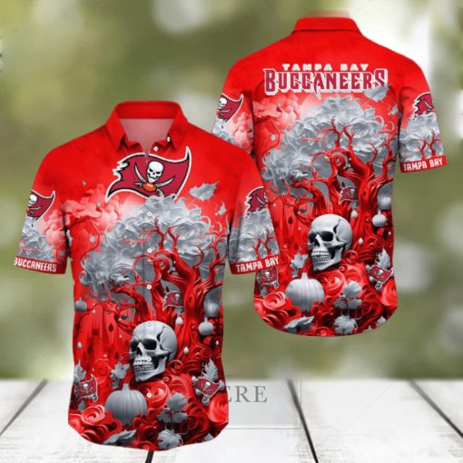 NFL Tampa Bay Buccaneers Halloween Skull Pumpkin Hawaiian Shirt