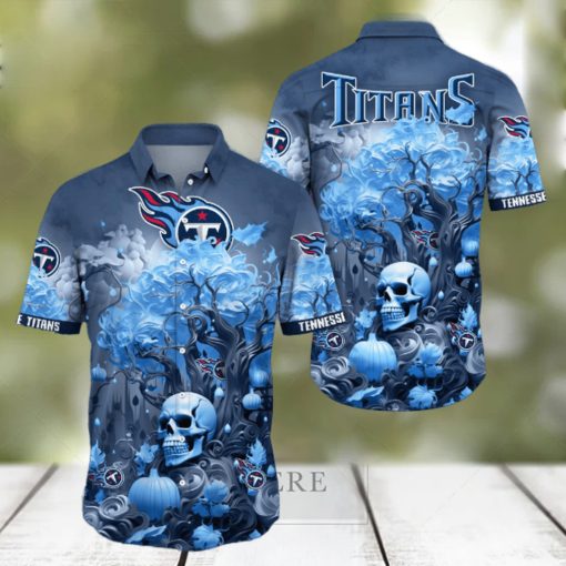 NFL Tennessee Titans Halloween Skull Pumpkin Hawaiian Shirt