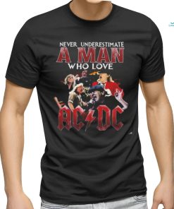 Never Underestimate A Man Who Love Acdc 2024 T Shirt