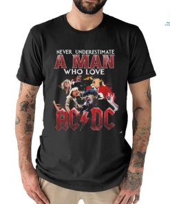 Never Underestimate A Man Who Love Acdc 2024 T Shirt