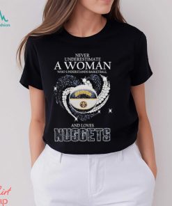 Never Underestimate A Woman Who Understands Basketball And Loves Denver Nuggets T Shirt
