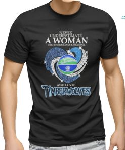 Never Underestimate A Woman Who Understands Basketball And Loves Minnesota Timberwolves Diamonds 2024 Shirt