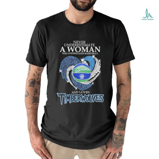 Never Underestimate A Woman Who Understands Basketball And Loves Minnesota Timberwolves Diamonds 2024 Shirt