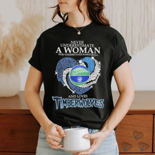 Never Underestimate A Woman Who Understands Basketball And Loves Minnesota Timberwolves Diamonds 2024 Shirt