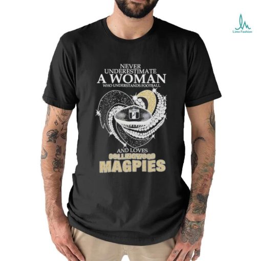 Never Underestimate A Woman Who Understands Football And Loves Collingwood Magpies Diamonds 2024 Shirt