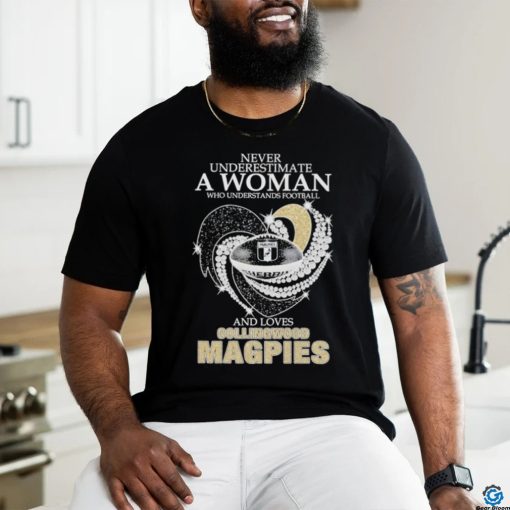 Never Underestimate A Woman Who Understands Football And Loves Collingwood Magpies Diamonds 2024 Shirt