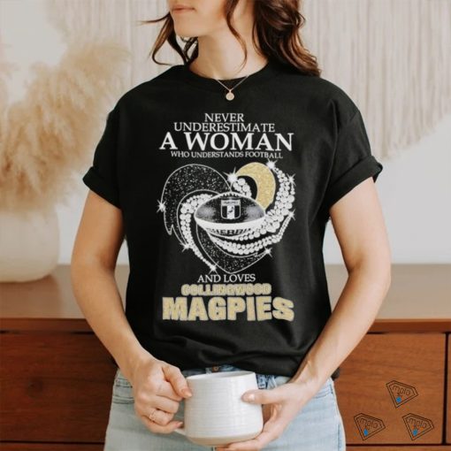 Never Underestimate A Woman Who Understands Football And Loves Collingwood Magpies Diamonds 2024 Shirt