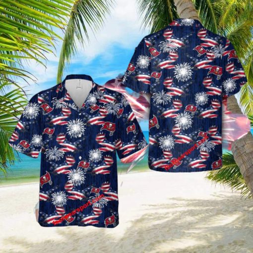 New NFL Tampa Bay Buccaneers Memory Eagle Pattern Summer 3D Hawaiian Shirt For Independence Day