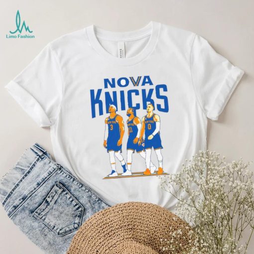 New York Knicks Josh Hart Jalen Brunson and Donte DiVincenzo Nova Knicks art shirt