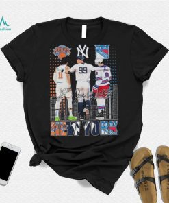 New York Knicks x New York Yankees x New York Rangers Signatures Shirt