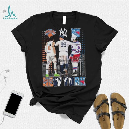 New York Knicks x New York Yankees x New York Rangers Signatures Shirt