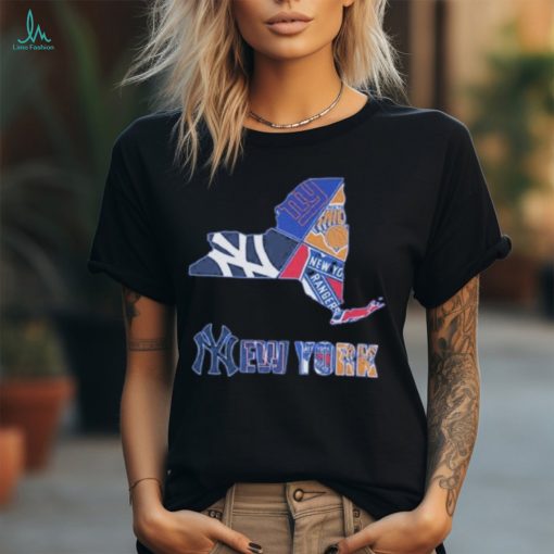 New York Map Sports Teams Logo Shirt