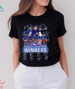 New York Rangers 2023 2024 Presidents + Eastern + Metro Winners Signatures Shirt