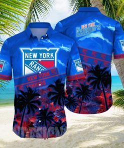 New York Rangers NHL Flower All Over Print Classic Hawaiian Shirt