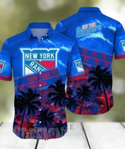 New York Rangers NHL Flower All Over Print Classic Hawaiian Shirt