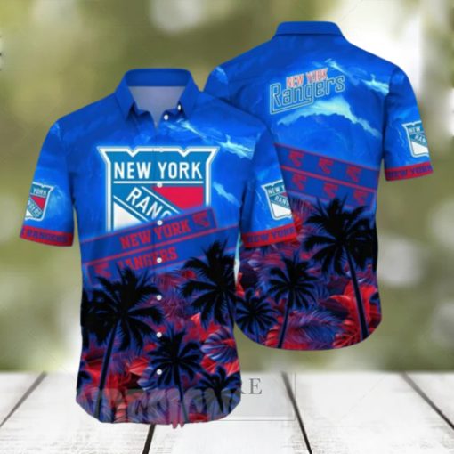 New York Rangers NHL Flower All Over Print Classic Hawaiian Shirt