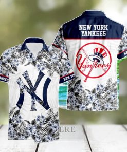 New York Yankees Hibiscus Plumeria Flower 3D Printed Hawaiian Shirt