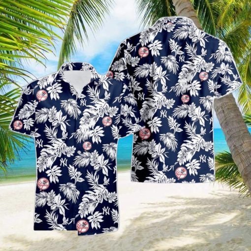 New York Yankees Tropical Leaf 3D Printed Hawaiian Shirt Beach Team Gift