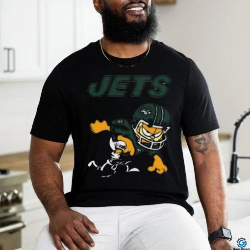 New york jets garfield cat grumpy football player shirt