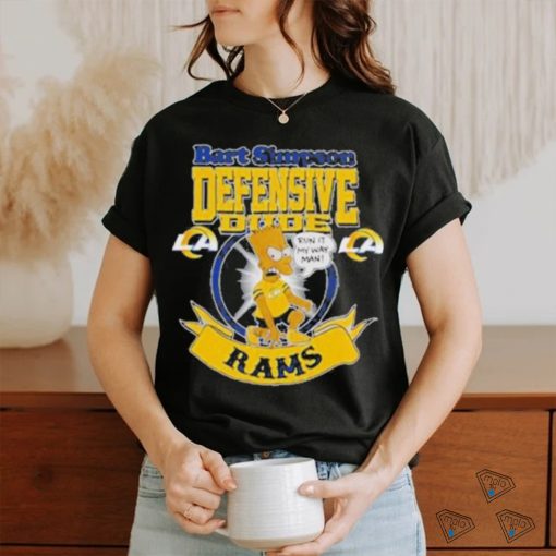 Nice NFL Los Angeles Rams Bart Simpson Defensive Dude Logo Shirt