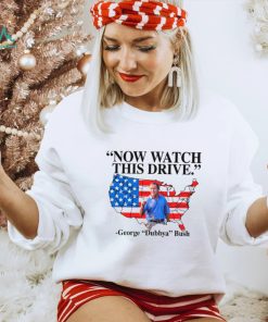 Now watch this drive George dubbya Bush American maps shirt