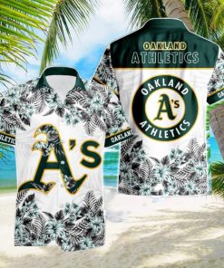 Oakland Athletics Hibiscus Plumeria Flower 3D Printed Hawaiian Shirt