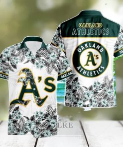 Oakland Athletics Hibiscus Plumeria Flower 3D Printed Hawaiian Shirt